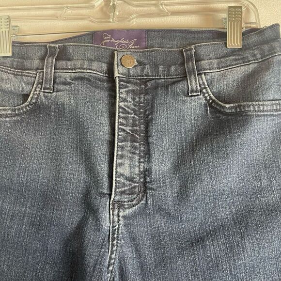 Not your daughters jeans 10 Blue Straight High Rise lift tuck tech stretch - Picture 3 of 12